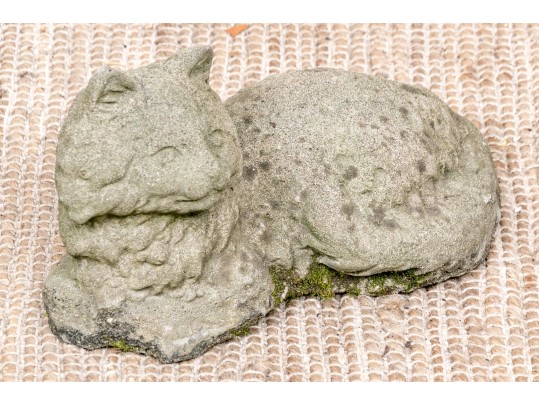 Vintage Lying Cement Cat