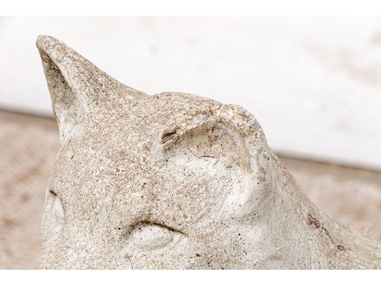 Vintage Seated Cement Garden Cat Statue
