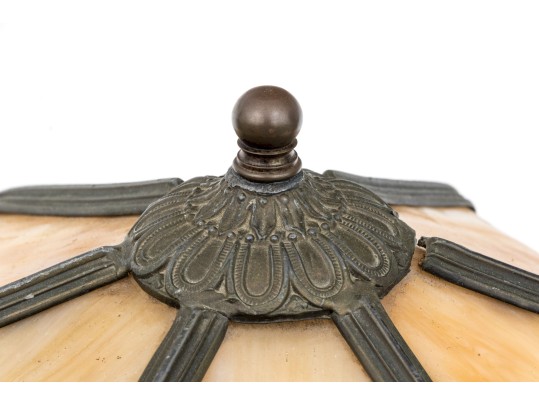 Vintage Six Pannel Slag Glass Lamp, Ca. 1910-30