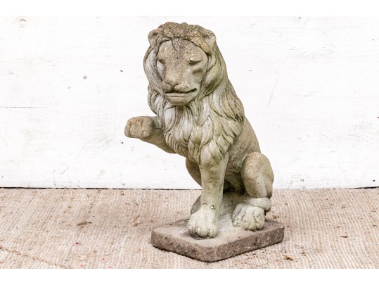 Vintage Seated Cement Lion