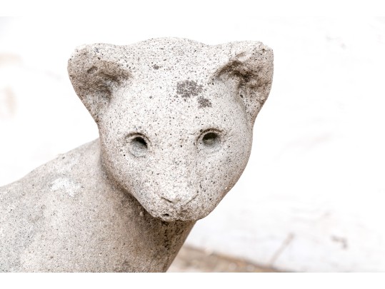 Vintage Cement Siamese Seated Cat 