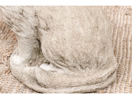 Vintage Seated Cement Garden Cat Statue