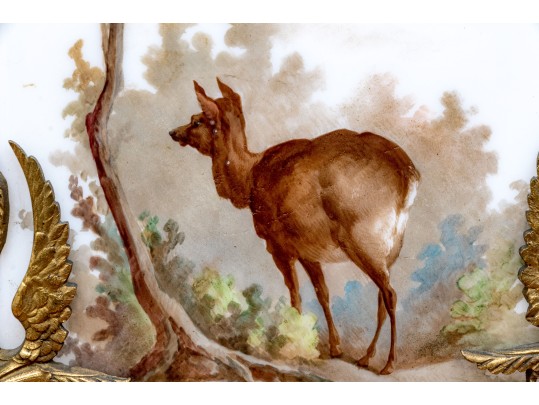 Attrib. Mount Washington Painted Glass Jardiniere On Stand