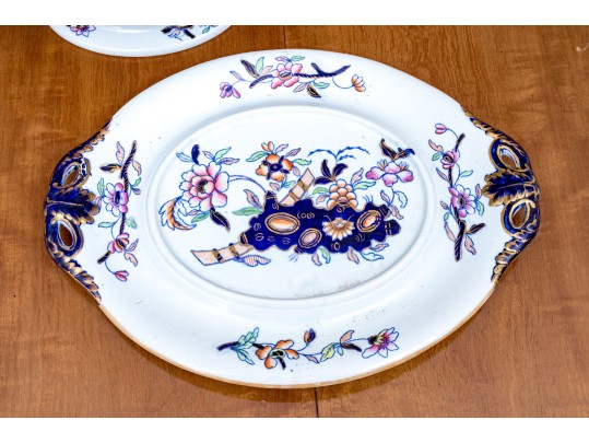 Antique English Ironstone Tureen With Underplate