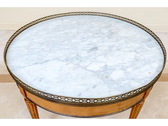 Vintage Marble Top Bouillotte Table