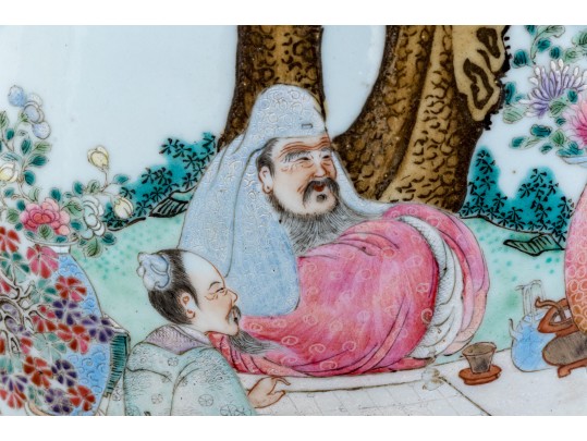 Large Antique Chinese Famille Rose Painted Porcelain Vase Mounted As A Table Lamp