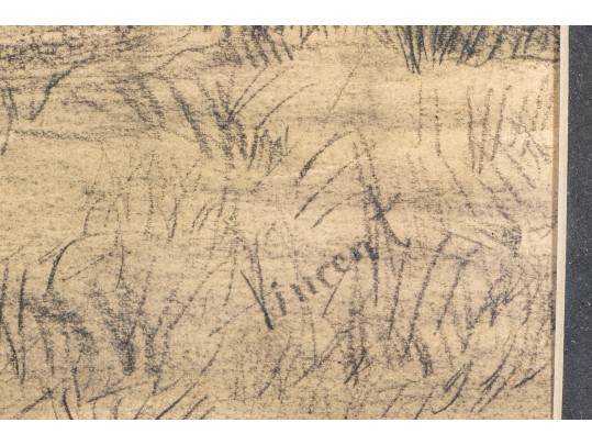 In The Manner Of Vincent Van Gogh, Pencil & Watercolor On Paper