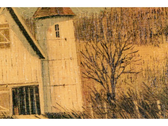 Oil On Canvas, Country Landscape With Farmstead