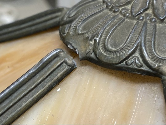 Vintage Six Pannel Slag Glass Lamp, Ca. 1910-30