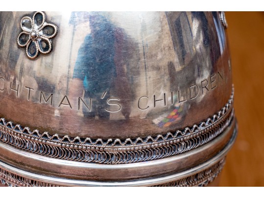 Israel Sterling Silver Lidded Footed Cup     6.48 Troy Ozs.