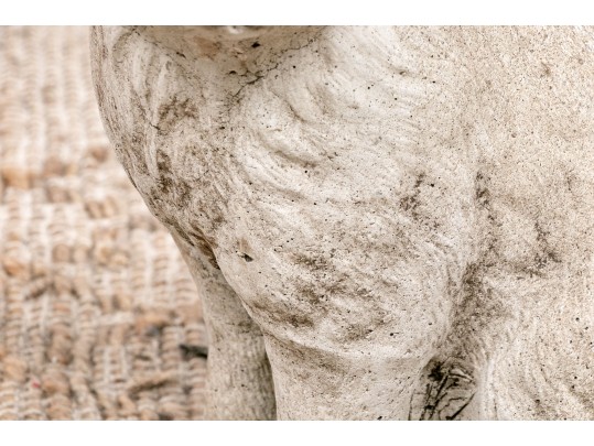 Vintage Seated Cement Garden Cat Statue