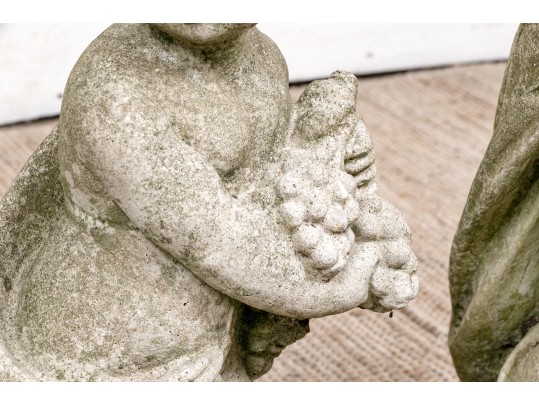 Vintage Cement Set Of Four Seasons, 20