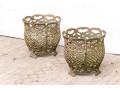 Very Decorative Pair Of Vintage Cast Iron Planters