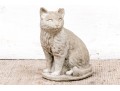 Vintage Seated Cement Garden Cat Statue
