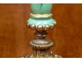 Pair Of Antique Brass And Painted Porcelain Candelabra