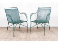 Four Piece Elegant Vintage Green Painted Wrought Iron Patio Set