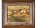 Oil On Canvas, Country Landscape With Farmstead