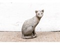 Vintage Cement Siamese Seated Cat 