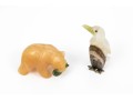 Lot Of Two Fun Stone Animals, Including A Chalcedony Bear And An Agate And Multi Stone Penguin