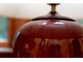 Glossy Burgundy Ceramic Table Lamp (No Shade)
