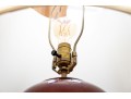 Glossy Burgundy Ceramic Table Lamp (No Shade)