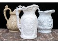 Set Of 3 Well Detailed Ceramic Water Pitchers