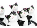 Collection Of Seven Hand-painted Bone China Cats