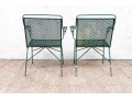 Four Piece Elegant Vintage Green Painted Wrought Iron Patio Set