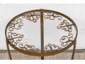 Vintage Italian Gold Painted Wrought Iron Accent Table, Ca. 1960's