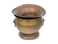 Brass Jardiniere With Lion Heads And Copper Liner