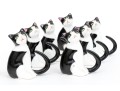 Collection Of Seven Hand-painted Bone China Cats