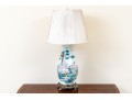 Large Antique Chinese Famille Rose Painted Porcelain Vase Mounted As A Table Lamp