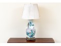 Large Antique Chinese Famille Rose Painted Porcelain Vase Mounted As A Table Lamp
