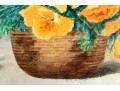 Marie Antoinette Ney (American, 1846-1915) Watercolor On Paper, Basket Of Pansies