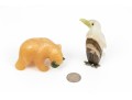 Lot Of Two Fun Stone Animals, Including A Chalcedony Bear And An Agate And Multi Stone Penguin