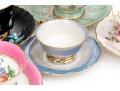 Collection Of Eight Vintage Tea Cups And Saucers, Mostly English