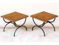 Pair Of Good Looking Vintage Campaign Style End Tables 