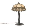 Vintage Six Pannel Slag Glass Lamp, Ca. 1910-30