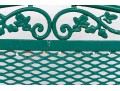 Three Piece Vintage Green Painted Wrought Iron Patio Set