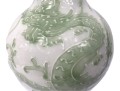 Large Chinese Dragon Relief Porcelain Vase From Lillian August