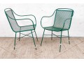 Five Piece Vintage Green Painted Wrought Iron Patio Set