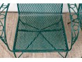 Four Piece Elegant Vintage Green Painted Wrought Iron Patio Set