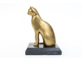 Vintage Heavy Cast Brass Seated Cat