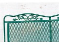 Three Piece Vintage Green Painted Wrought Iron Patio Set