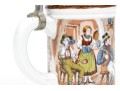 Pair Of Fabulous German Lithopane Steins, With Scenes In The Bottom Of The Stein