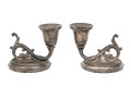 Charming Pair Of Vintage Fisher Sterling Weighted Candlesticks