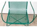 Five Piece Vintage Green Painted Wrought Iron Patio Set