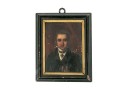 Small Vintage Portrait On Copper, Wooden Frame