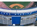 Mike Smith (Am., 20th-21st C. ) Aerial Color Print, Shea Stadium, Flushing, New York