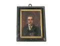 Small Vintage Portrait On Copper, Wooden Frame